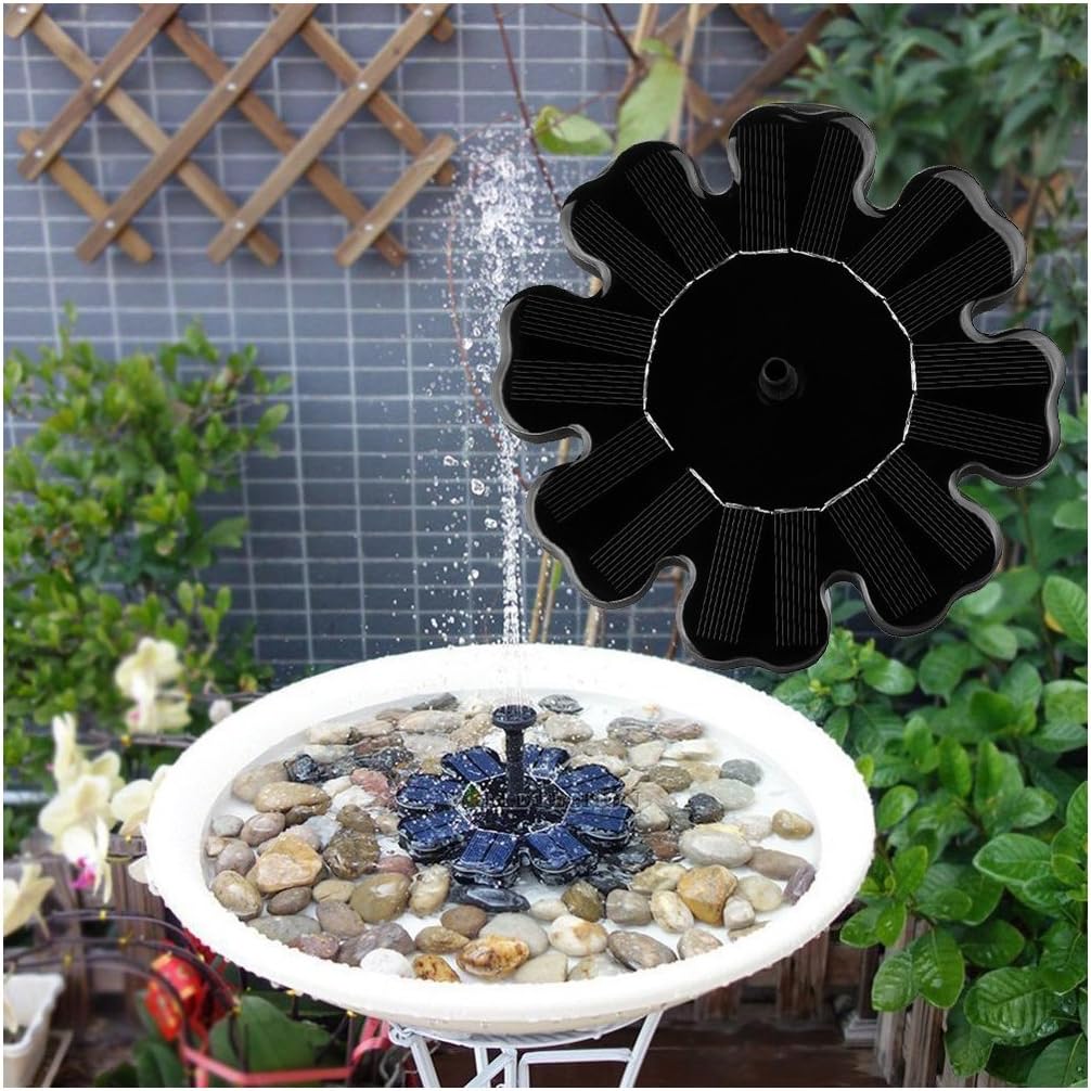 Rcool Outdoor Solar Powered Bird Bath Water Fountain Pump Solar Sprinkler Fountain for Pool