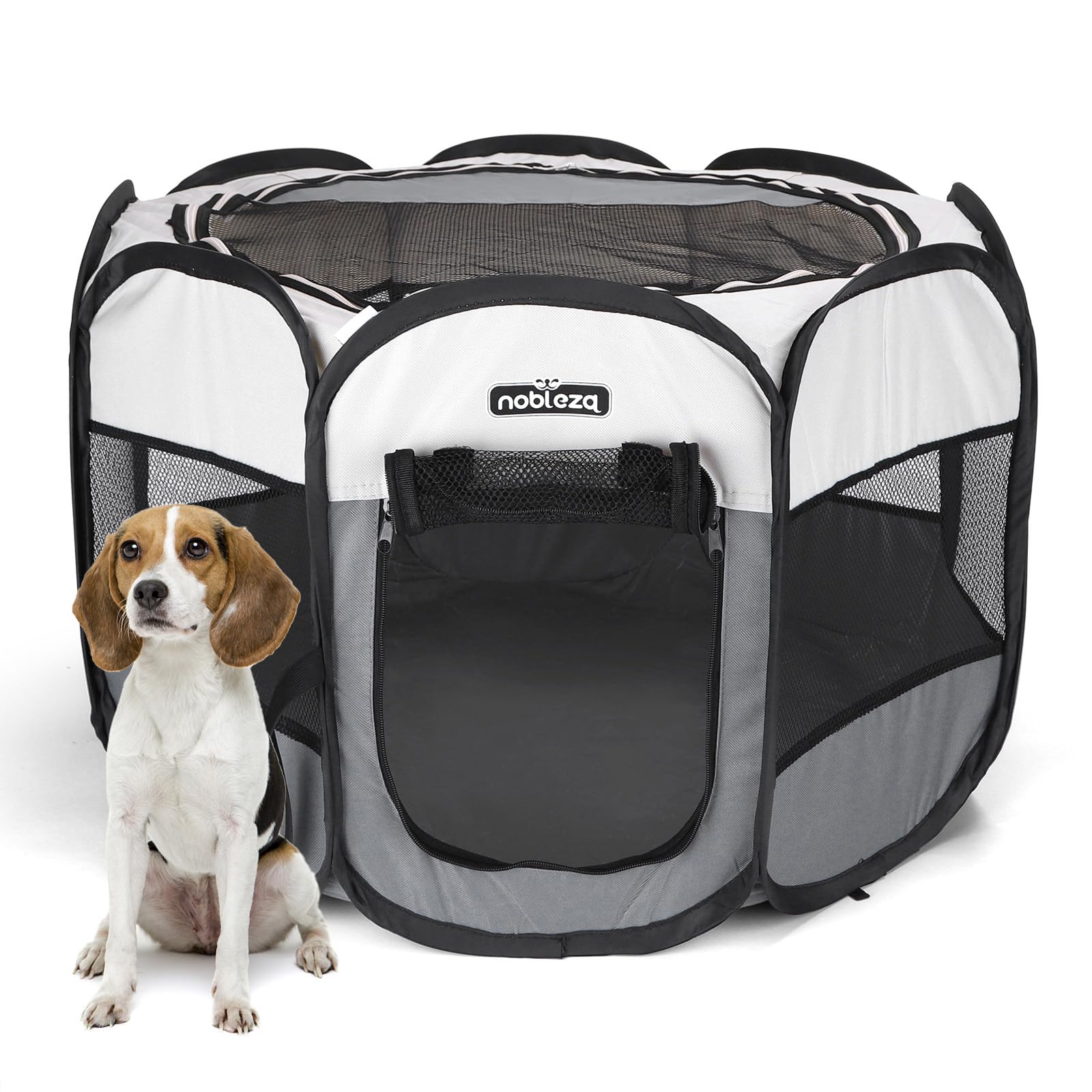 Nobleza - Parque para Perros 92x92x58 cm, Corralito Plegable para Mascotas de Interior y Exterior, Recinto Portátil de Tela Oxford Impermeable para Perros, Gatos y Cachorros