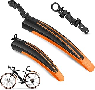 Vockvic Bicycle Mudguards, Full Cover Thickening Widening Mountain Bike Front and Rear Mud Guard Fenders Portable Adjustable Mountain Bike Mudguards Suitable for Mountain Bikes