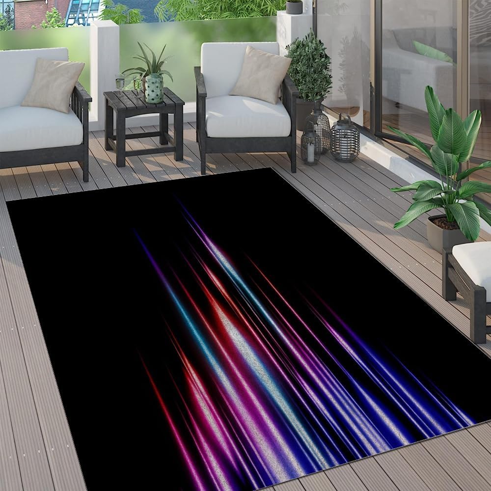Tappeto Con Illusione Ottica 3D Per Soggiorno, Strisce Di Trama Astratta Tappeto Con Motivo Stampato,Tappetino Per Decorazioni Per La Casa,Tappetino Antiscivolo,Zerbino Lavabile 80 X 160-75826617952