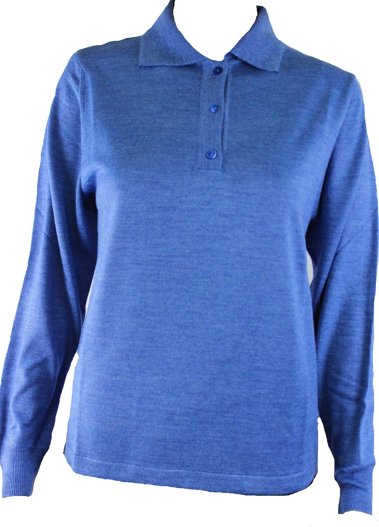 Polo Donna Manica Lunga 3 Bottoni, Maglia Donna Misto Lana Merinos 80% Made in Italy, Maglie Donna Eleganti, Lavorazione Fatta in Italia con Estrema Cura per i Dettagli