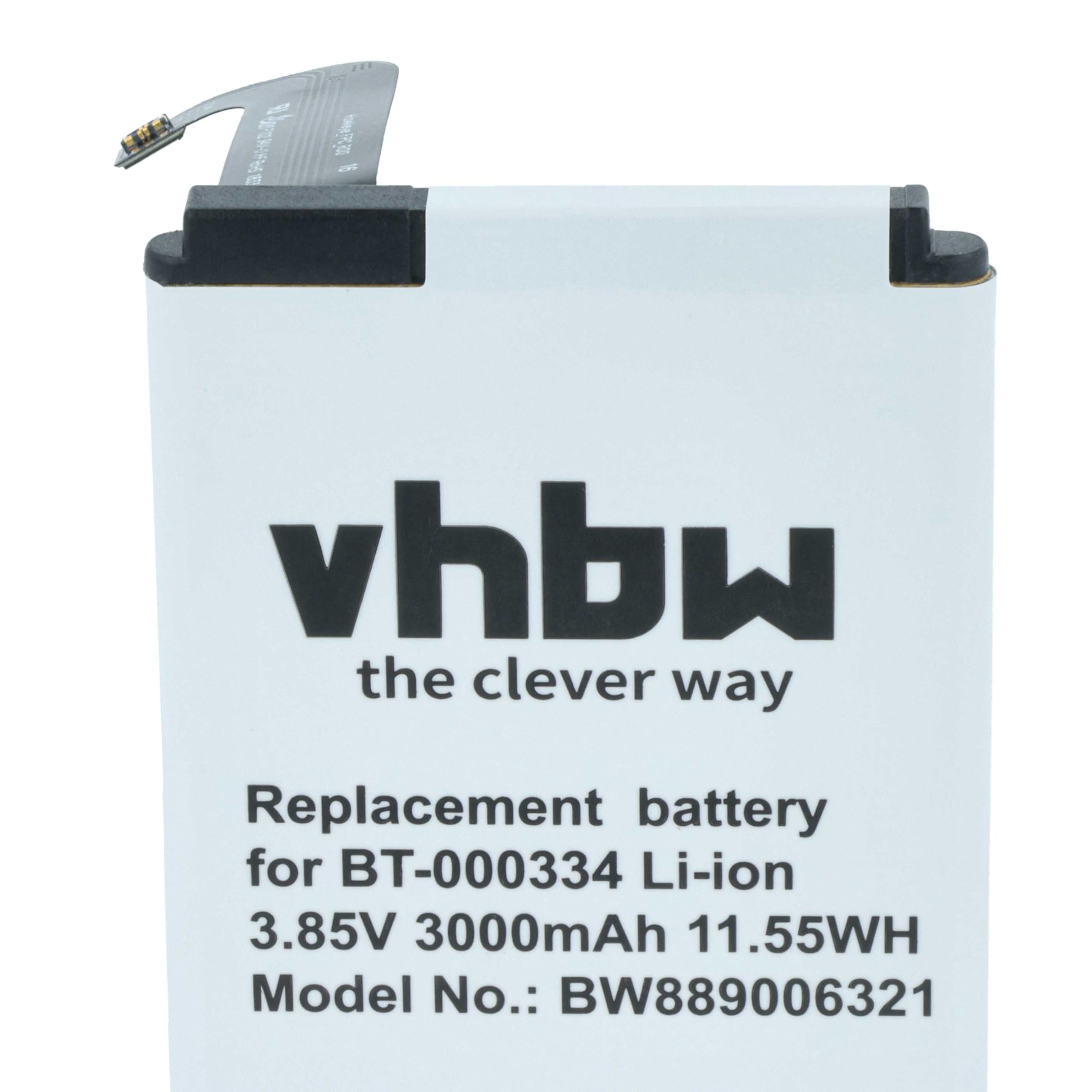 vhbw 3 x bateria kompatybilna z skanerem kodów kreskowych Zebra TC200J, TC25, TC20 POS (3000 mAh, 3,85 V, Li-Ion)