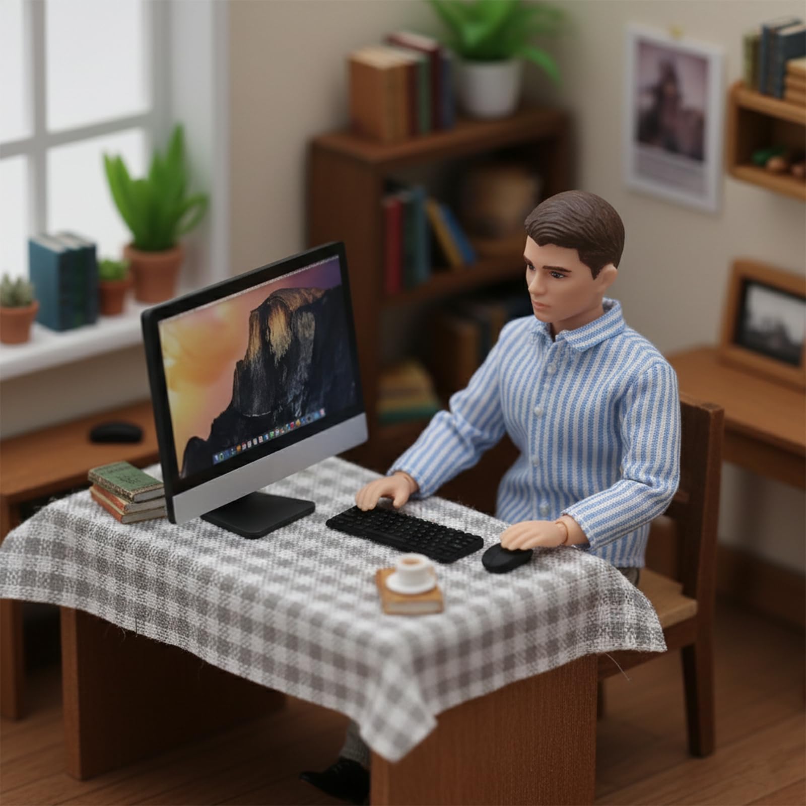 Cosblisvia 3 Pcs Dolls House Accessories Set, Toy Laptop for 1/12 Scale, Doll House Accessories Decor - Image 4