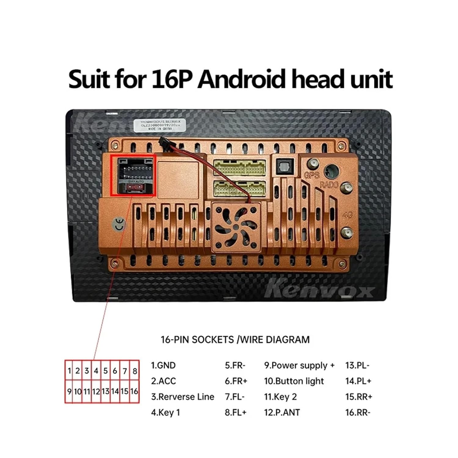 Android Car Radio Canbus Box Decoder Compatible for Hyundai Ix45 Compatible for Kia Sportage K3 Sorento 16 Pin Wiring Harness Plug Power Cable