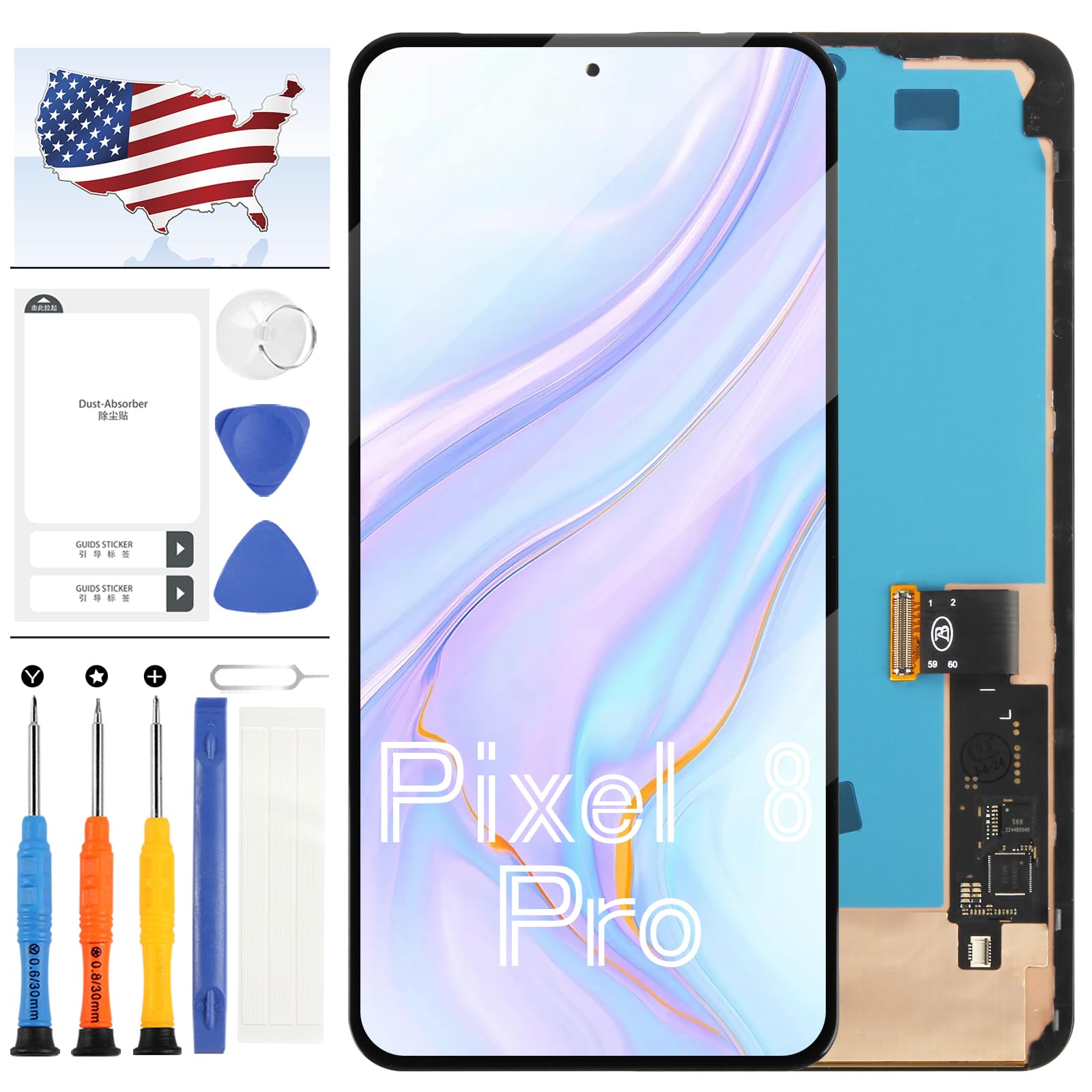 Vitre OLED Google Pixel 8 Pro afficheur de haute précision avec châssis GC3VE - 8