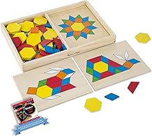 Melissa & Doug  Pattern Blocks and Boards Classic Toy Bundle with 1 Theme Compatible M&D Scratch Fun Mini-Pad 90029