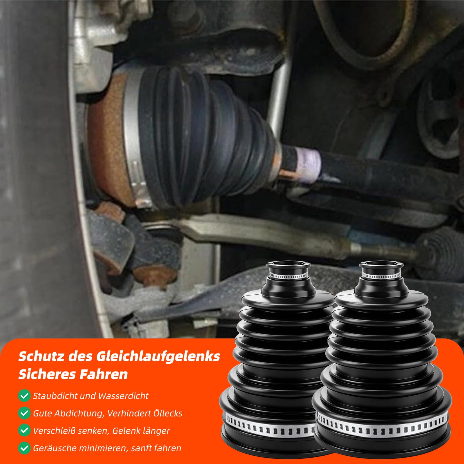 2 STK de manguitos universales para ejes CV, manguitos para ejes de transmisión de 19-24 mm, fuelle flexible de silicona juego de manguitos para ejes a prueba de polvo con abrazaderas para auto