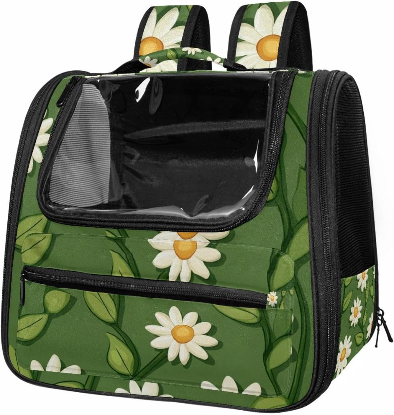 Daisy Flower (10) Pet Carrier Airline Approved Soft Sided Portable Cozy Travel Pet Bag, Car Seat Safe Carrier for Cats and Dogs