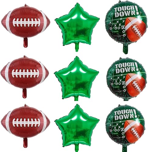 Globos de rugby, globos de fútbol de 18 pulgadas, globos de retoque para portón trasero, día de juego, suministros temáticos de rugby, decoraciones