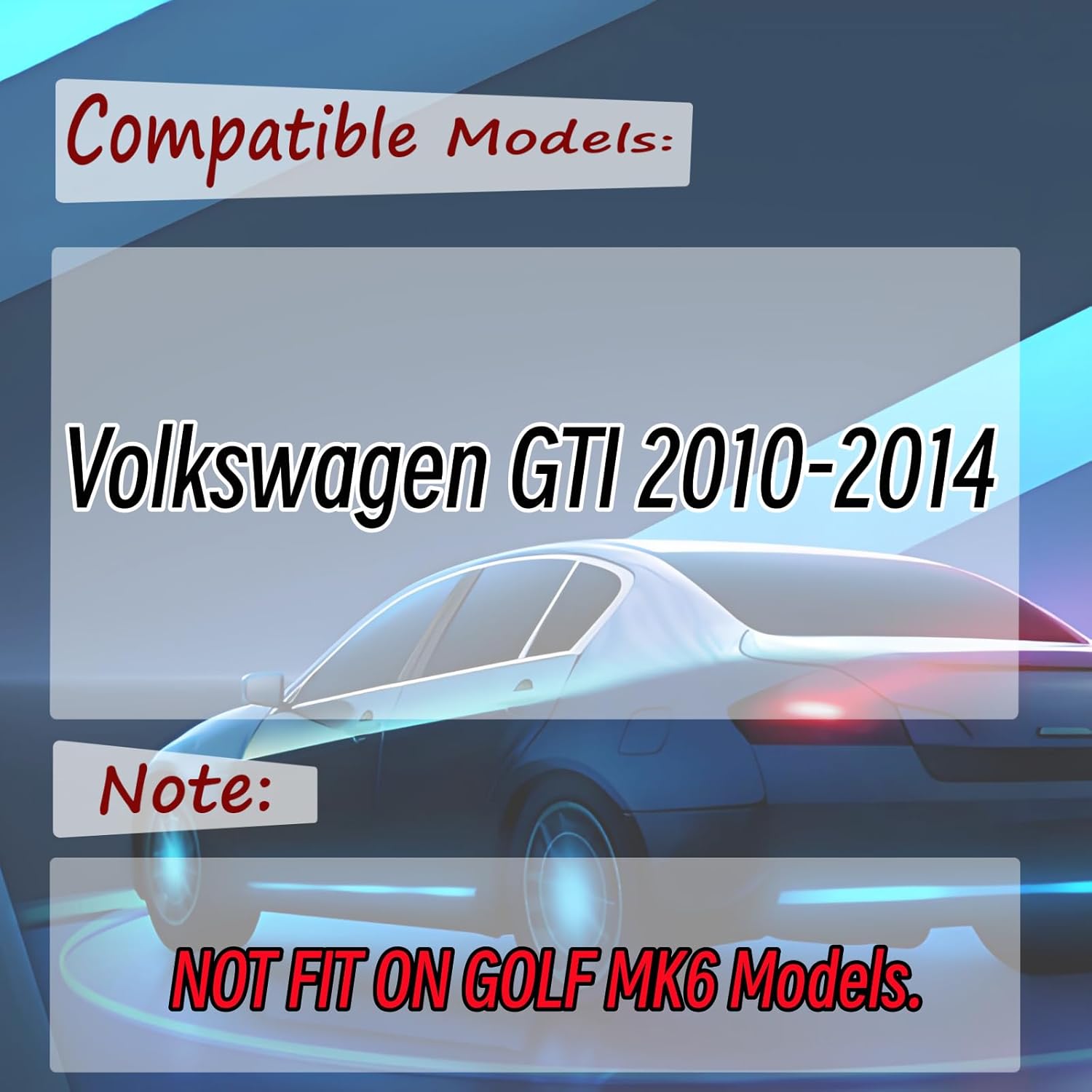 Rear Window Spoiler Roof Wing Compatible with Volkswagen VW GTI 2010-2014 (Golf MK6 GTI Model Only), Gloss Black Oettinger-Style Top Wing Lip Exterior Accessories