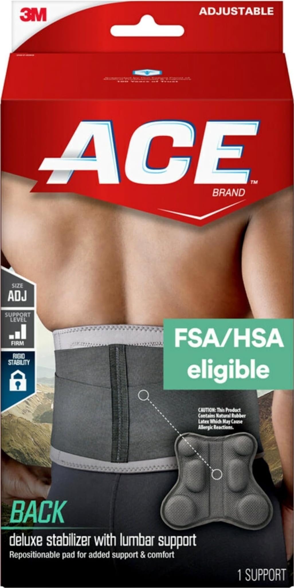ACE Deluxe Back Stabilizer, with Lumbar Support, Back Brace, Doctor Developed, Adjustable, Helps with Herniated Discs and Sciatica