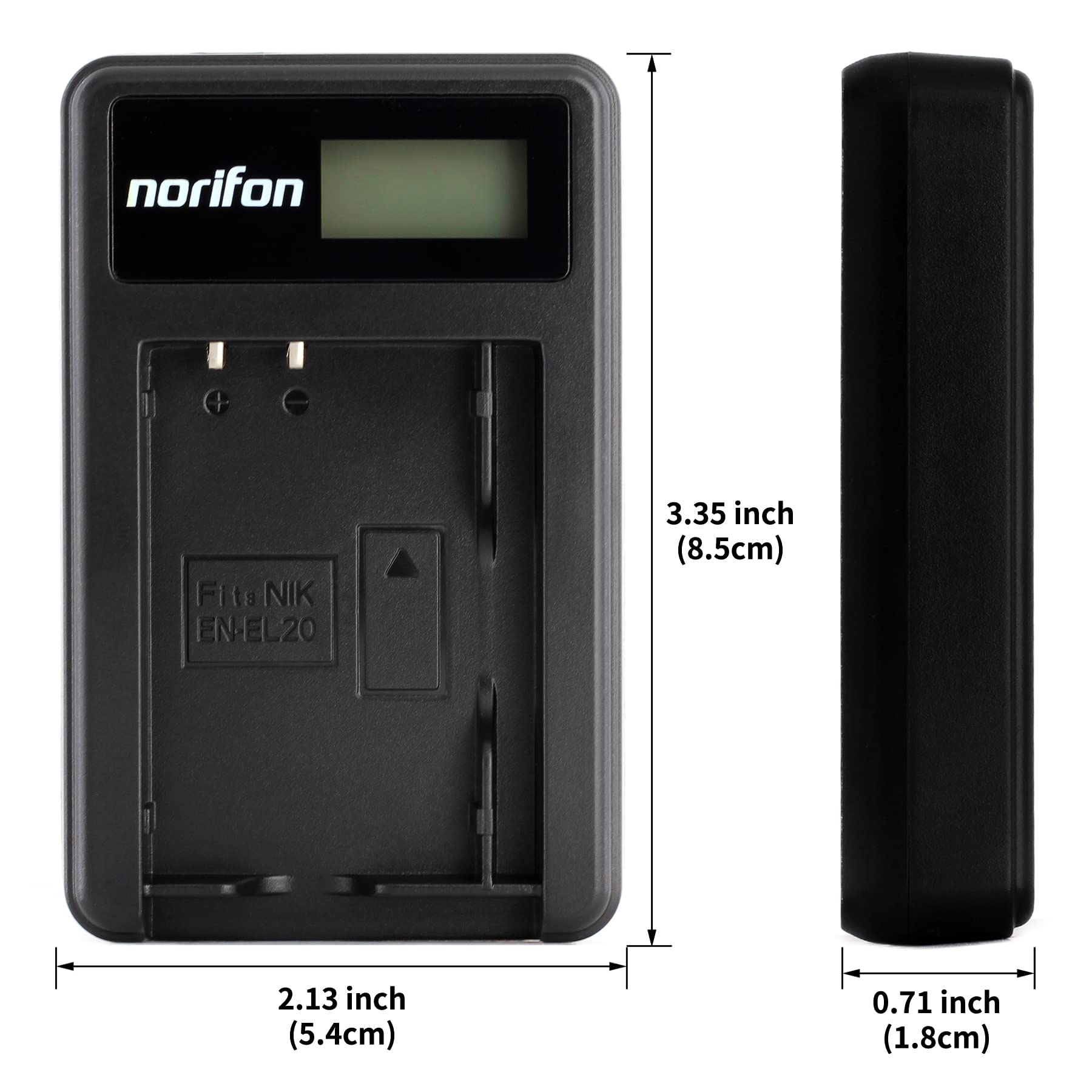 Norifon EN-EL20 LCD USB Ładowarka do Nikon 1 AW1, 1 J1, 1 J2, 1 J3, 1 J4, 1 S1, 1 S2, 1 V3, Coolpix A Aparat i nie tylko