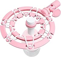 Vista 1 de YOUSHARES Soporte de choque rosa compatible con Razer Seiren Mini Micrófono Bloqueo avanzado de vibración de montaje en choque, soporte de brazo