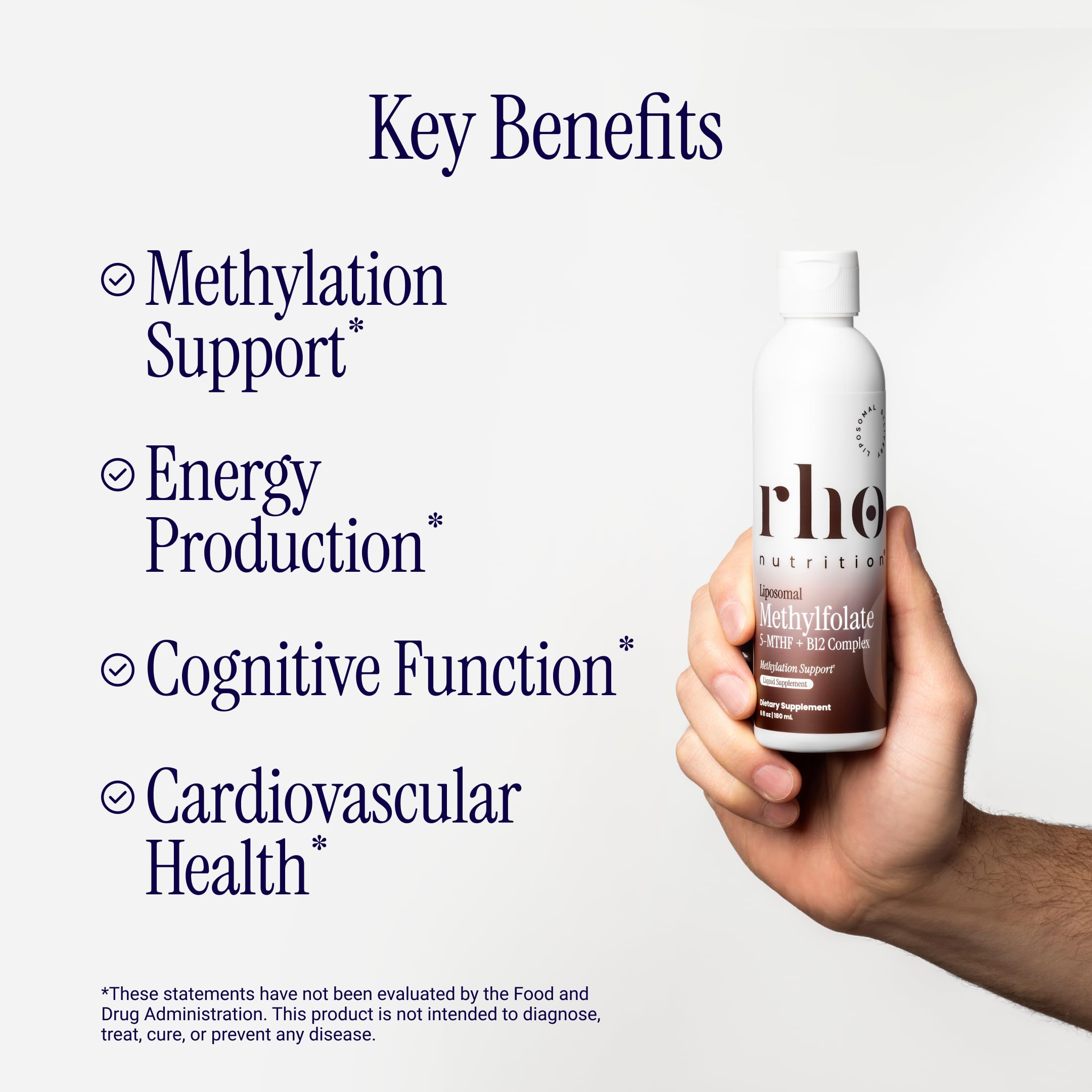 Rho Nutrition Liposomal Methylfolate 5-MTHF + B12 Complex Liquid Supplement — Amazon image 2
