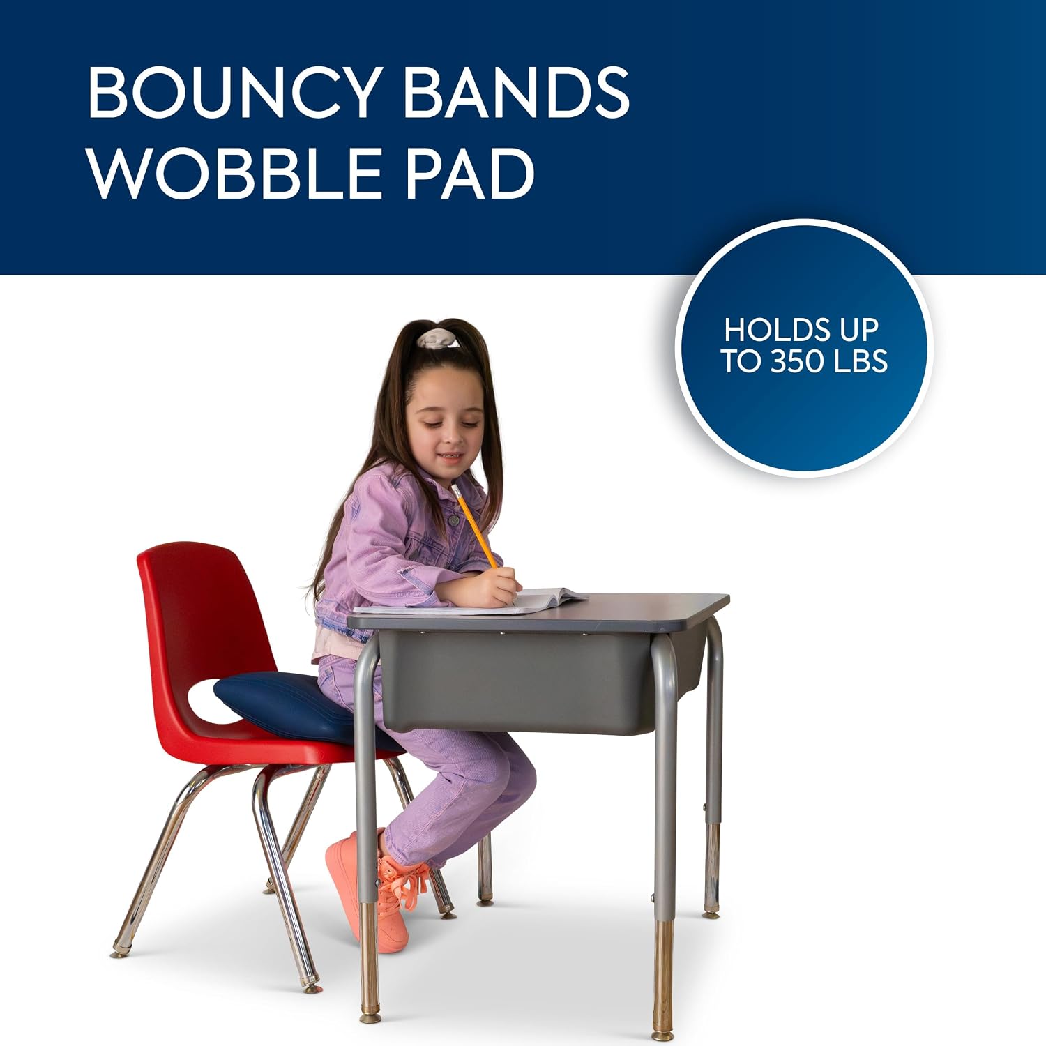 Bouncyband Wobble Pad Smooth Sensory Cushion – Balance Pad Lets Kids Wiggle to Expel Energy – Ideal for Kids who Prefer Tactile Input of Smooth Surfaces – 11.8” x 11.8” Sensory Tool Holds Up To 350lbs
