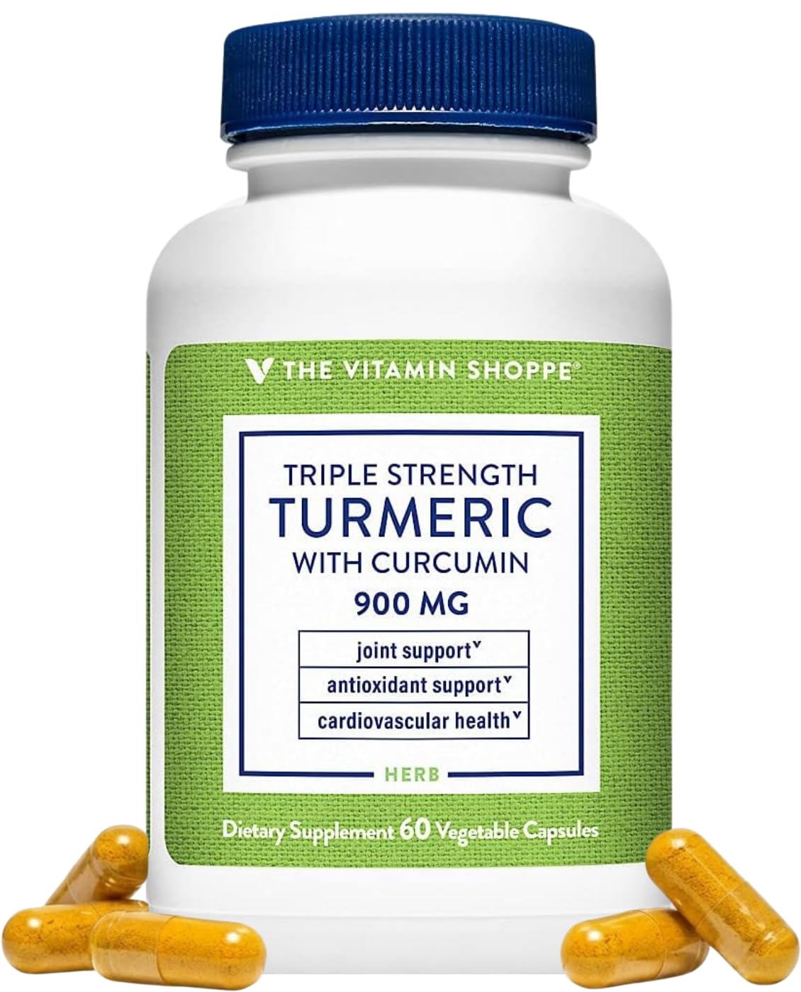 The Vitamin Shoppe Brand Triple Strength Turmeric 900 MG, 60 Capsules Unflavoured 60 Count (Pack of 1)