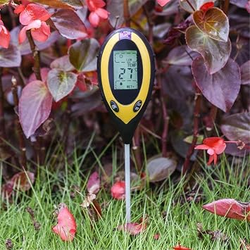 Soil Tester, Soil Moisture Meter, 4 in 1 Soil Tester for Moisture/Sunlight/pH Tester for Potting Soil, Garden, Farm, Lawn