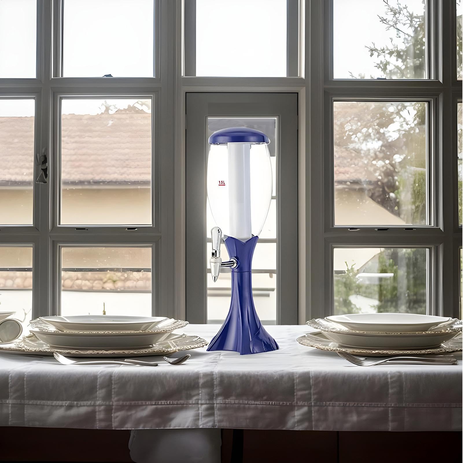 Torre De La Cerveza - Distributore di birra da tavolo, torre di birra per | servire, ampio dispenser a torre di liquore di whisky con tubo di ghiaccio e rubinetto, dispenser per bevande acquatiche, Di