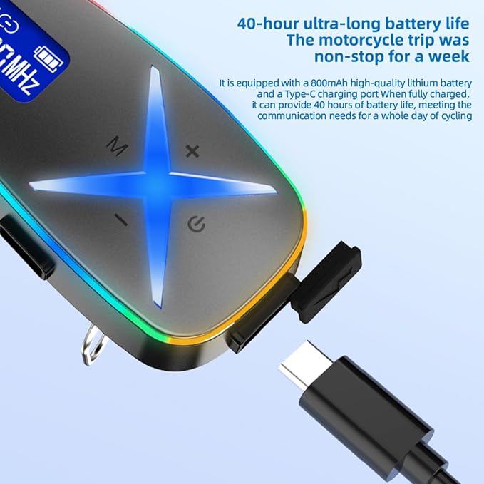 Auricular para casco moto con sonido 3D y luces RGB miniatura 4