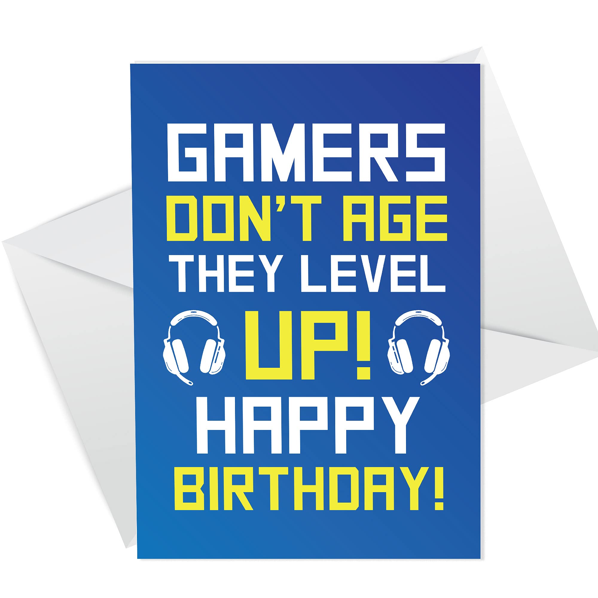 FUNNY Humour Birthday Card For Him GAMING CARD Level Up Card For Son Brother