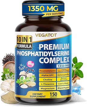 Vegatot Premium Phosphatidylserine 10-in-1 Complex 1,350 mg, 150 Capsules