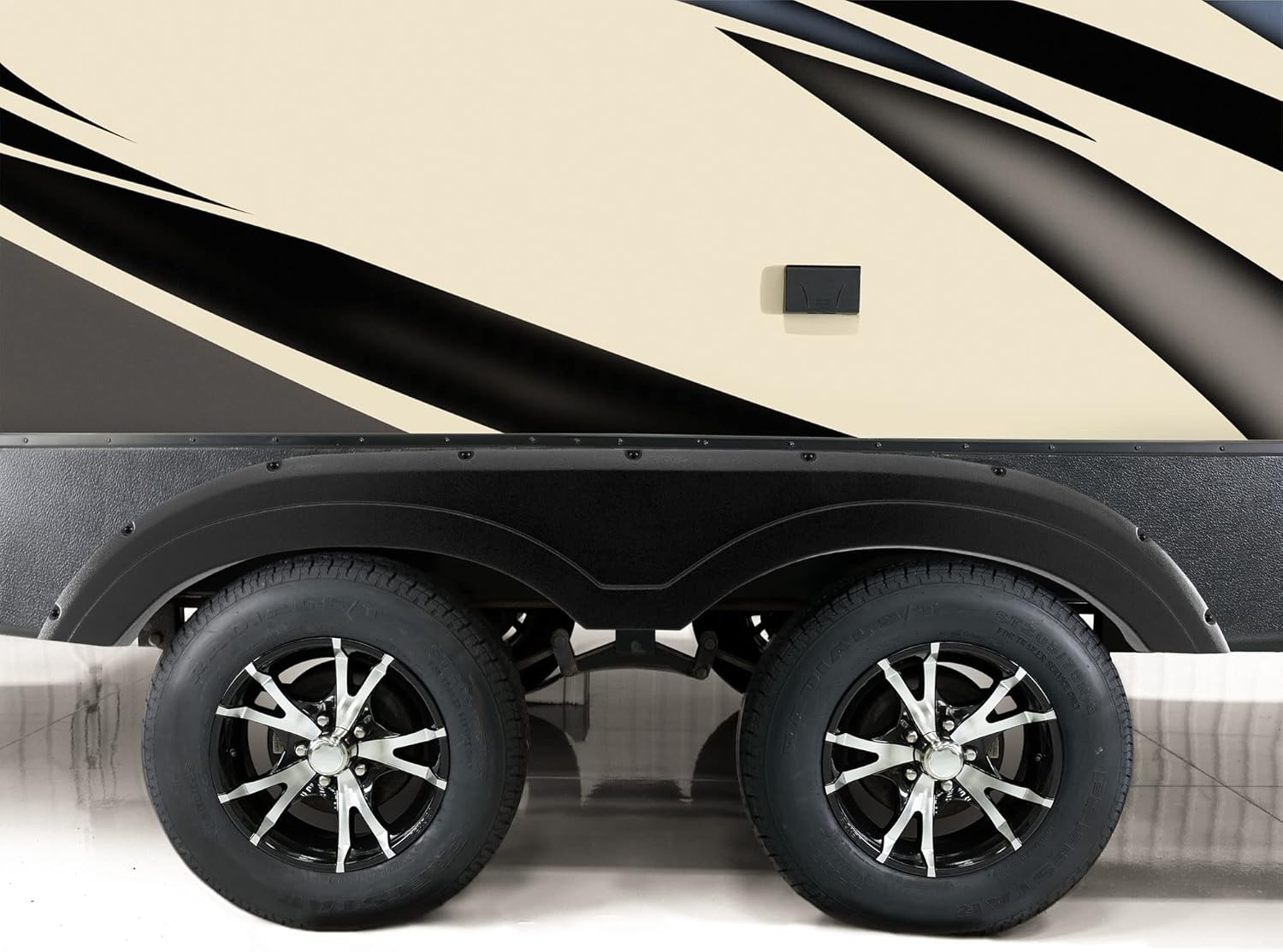 Tough Grade RV Tandem Fender Skirt 70.5" x 10.75" | Fits Keystone Outback | Made in The USA (Black, 1)