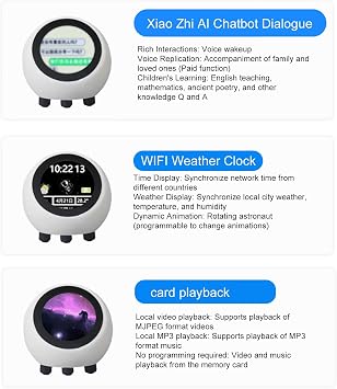 DeepSeek AI Powered Robot Toy with Interactive, 1.28 Inch Display Smart Talking Robot Companion with BT5.0 WiFi Weather Clock