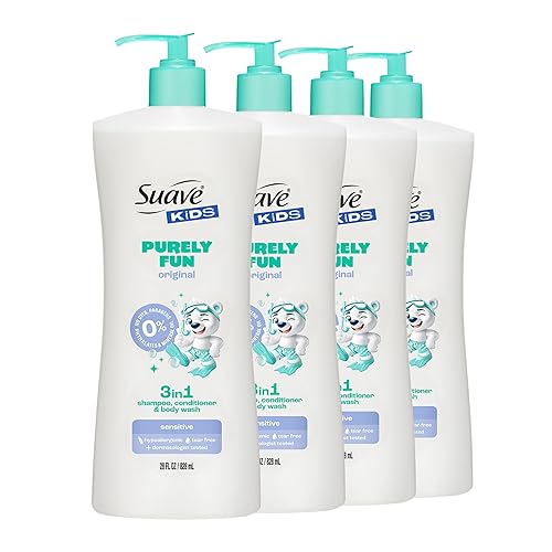 Vista 11 de Suave Champú acondicionador 3 en 1 para niños, gel de baño Purely Fun que hace que la hora del baño sea rápida y fácil, sin parabenos y probado por