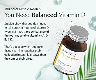 ALGAECAL 4-in-1 Vitamin D3 K2 Complete - ADK Vitamin Supplement, Enhanced Immune Support & Bone Health with D3 K2, A, & E - Whole Body Wellness & Bone Strength, Easy-Swallow Softgels, 6 Month Supply