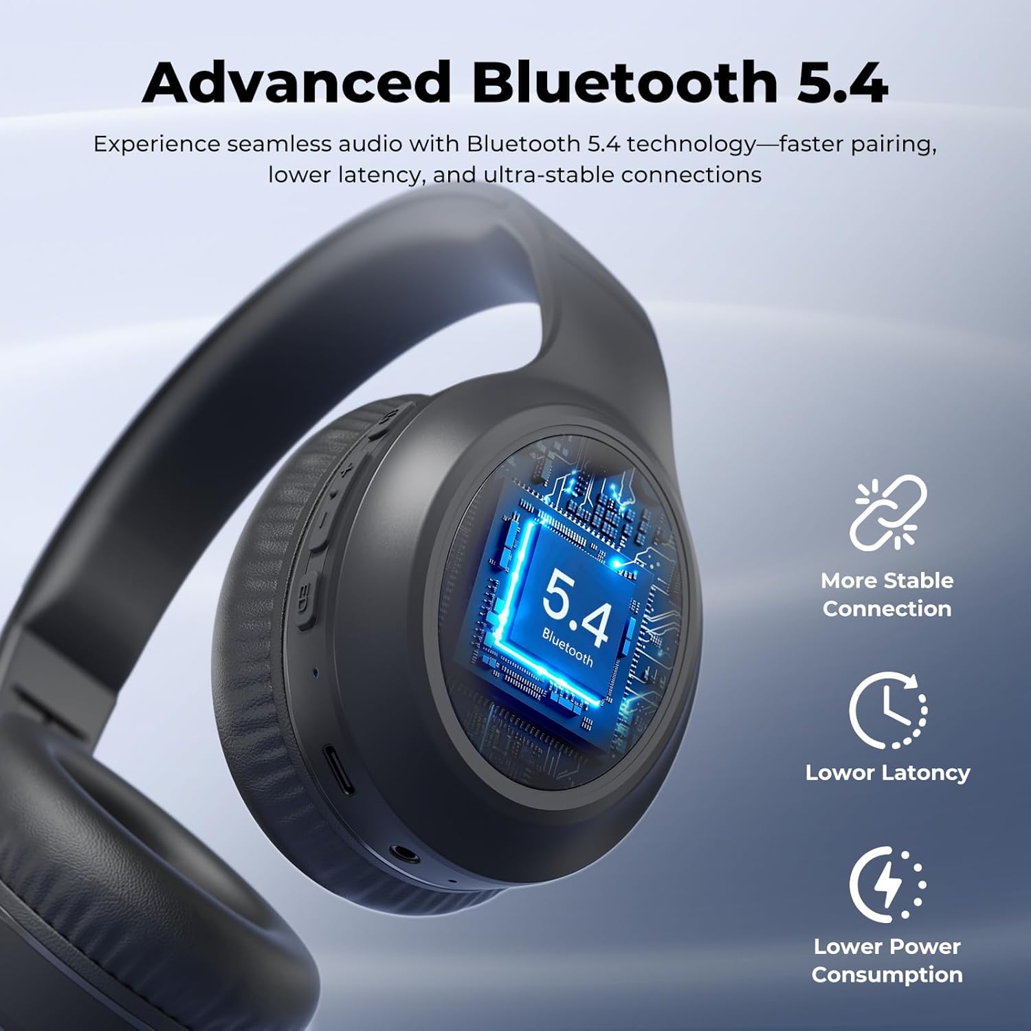 Headphones Wireless Over Ear , 70 Hours Playtime Bluetooth Headphones Built-in Microphone, Foldable Lightweight Headset with Bluetooth 5.4, HiFi Stereo Sound for PC Cellphone Travel Office (Black) 7 71 +Lycfs0L. AC SL1500