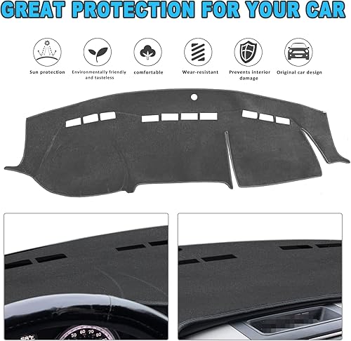 Miniatura 3 de POSAID Cubierta de salpicadero para Dodge Ram 1500 2500 3500, ajuste personalizado, protector de tapete de salpicadero Dodge Ram 2010-2018, gris