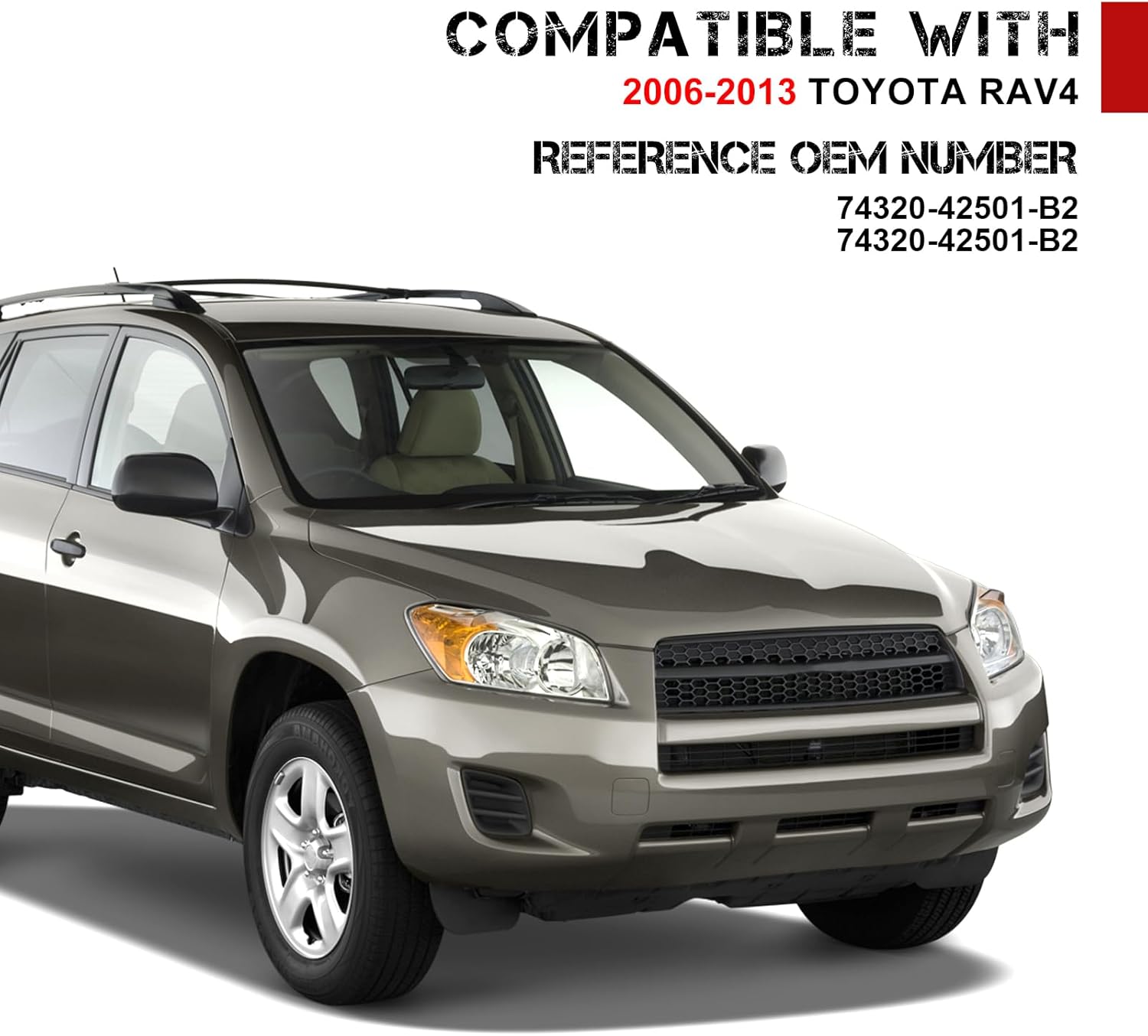 Left Driver and Right Passenger Side Sun Visor Compatible with RAV4 2006 2007 2008 2009 2010 2011 2012 2013 Sunvisor Replaces 74320-42501-B2 74310-42452-B2(Gray)