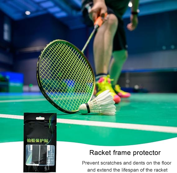 Racket Frame Protector, Thickened Wear Resistant Racket Frame Stickers - Racket Head Frame Protection Sticker for Badminton Racket
