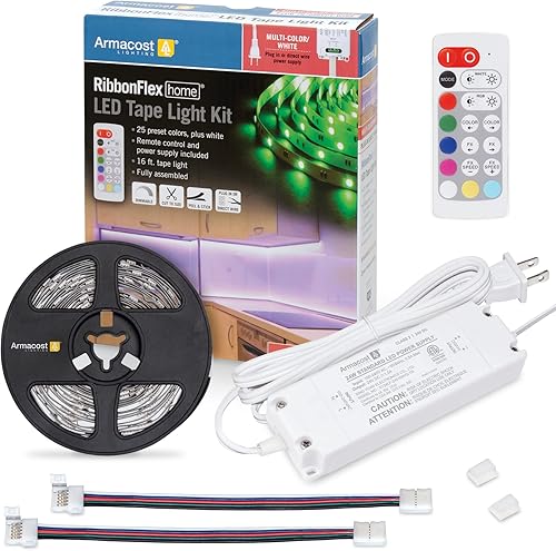 Miniatura 8 de RibbonFlex Home AC - Kit de cinta LED blanca brillante regulable de 4000 K (16.4 ft)