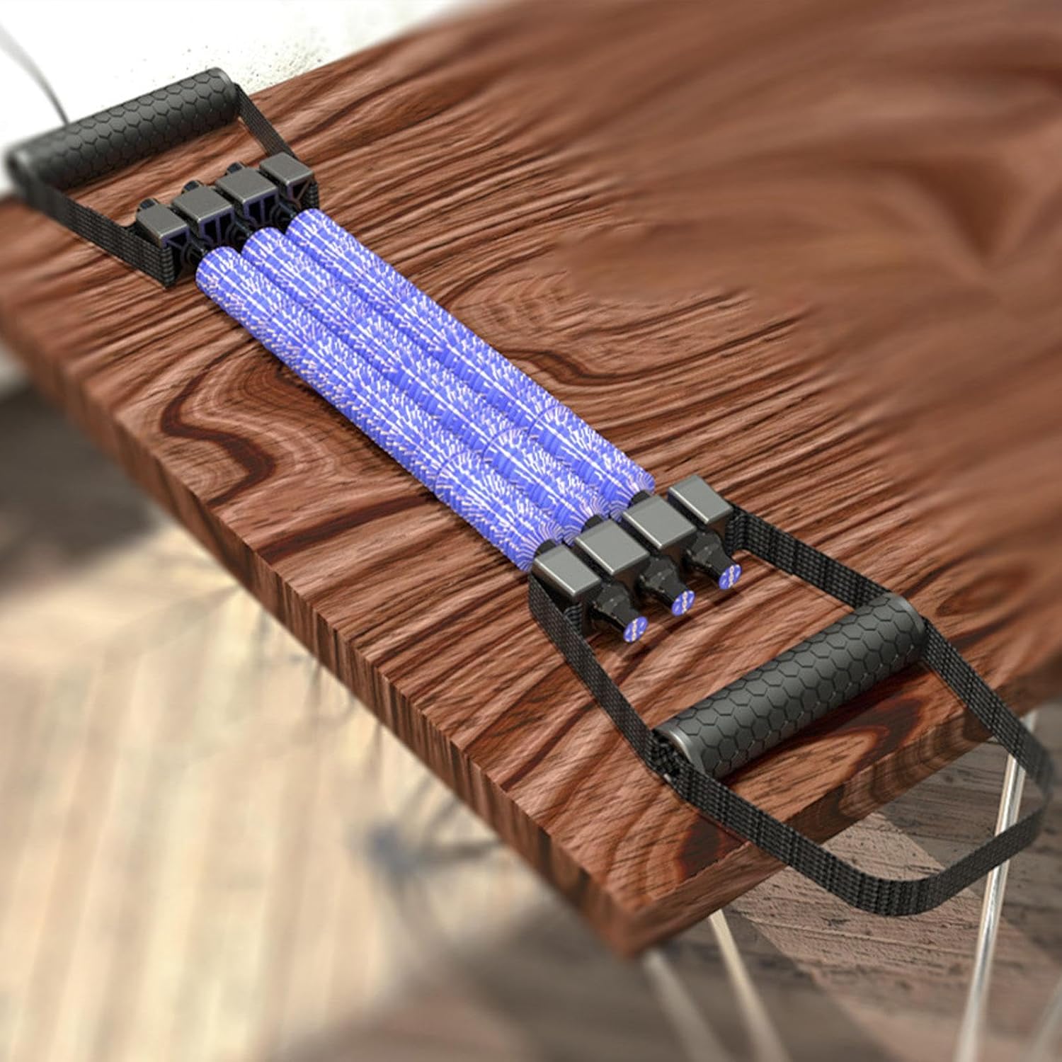 Chest Expander Muscle Training Exerciser Tensioner Portable Strengthener Resistance Band for Strength Training Home Gym, Blue