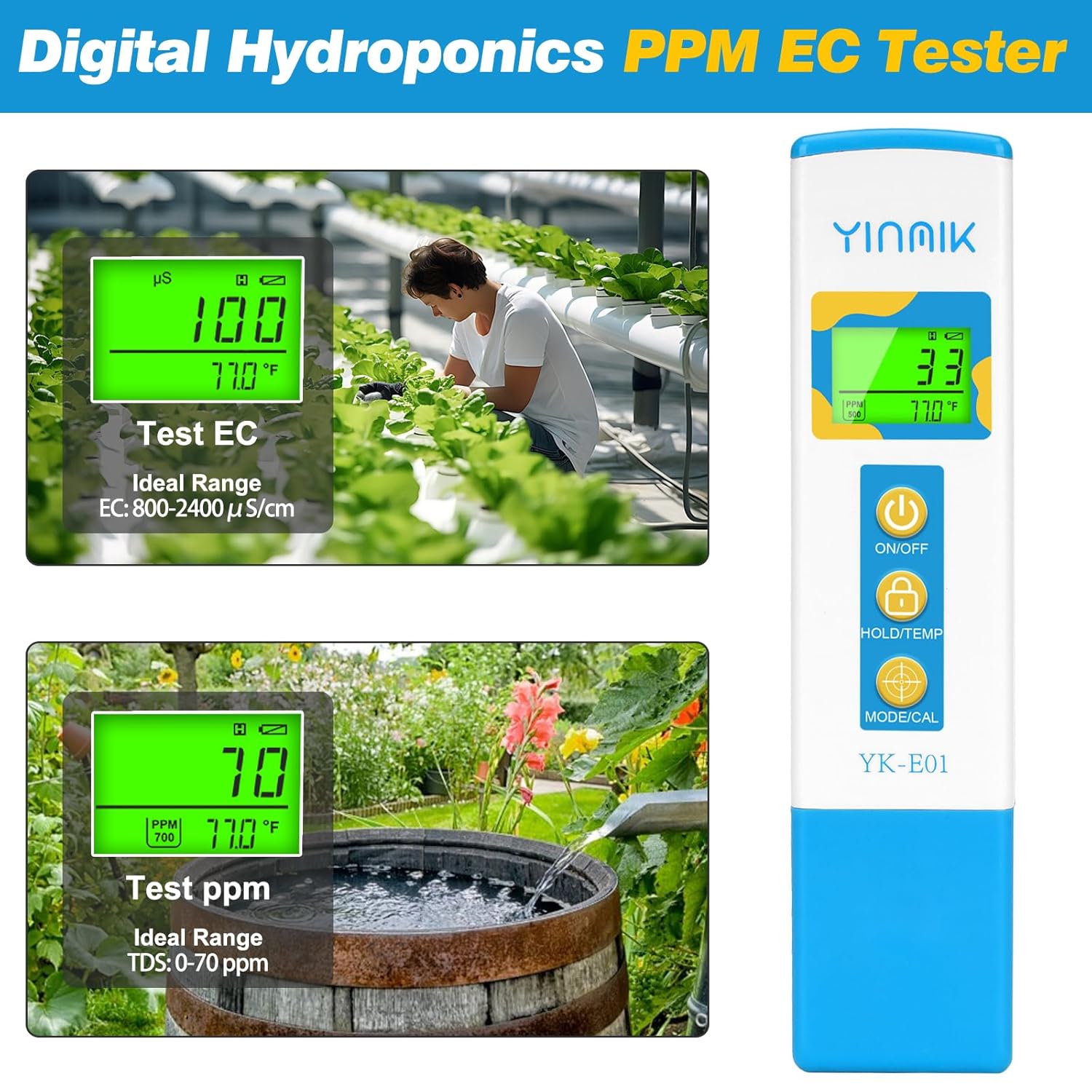 YINMIK Dissolved Oxygen Test Kit and TDS EC Meter