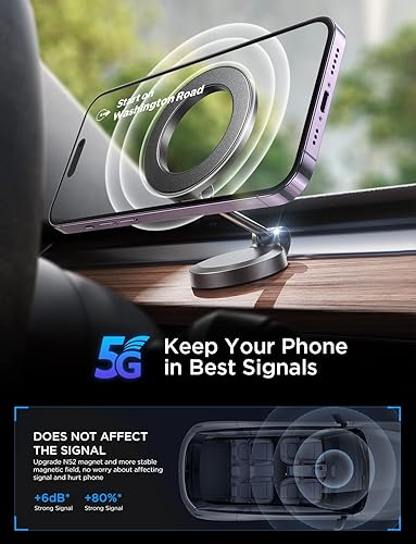 Miniatura 8 de LISEN Soporte magnético para automóvil MagSafe 20 imanes fuertes Soporte magnético para teléfono para automóvil soporte manos libres para iPhone
