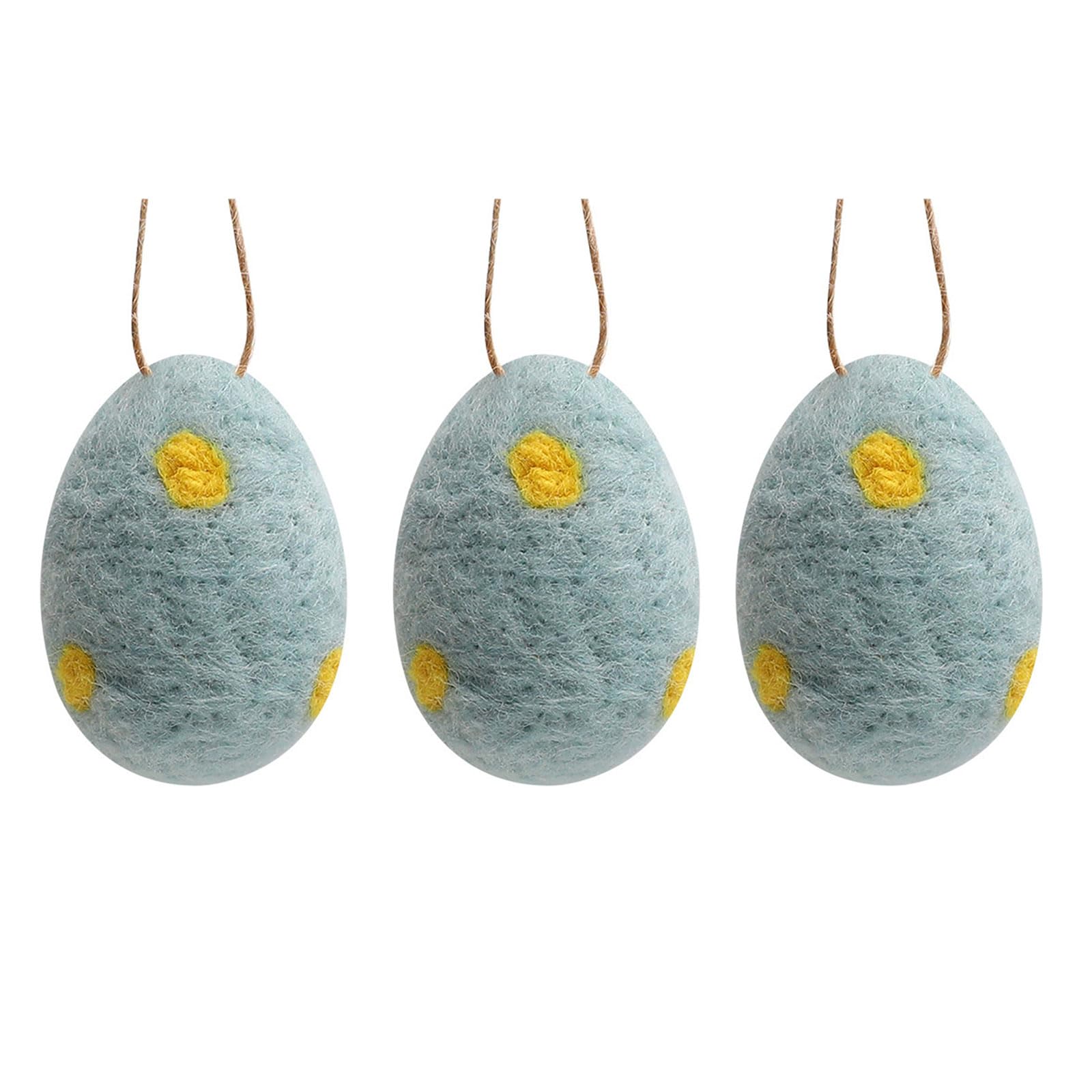 Cadeau Pâques Décoration HERZONE Lot De 5 Œufs De Pâques En Feutre à Suspendre - Décoration Printanière Multicolore 6x4cm