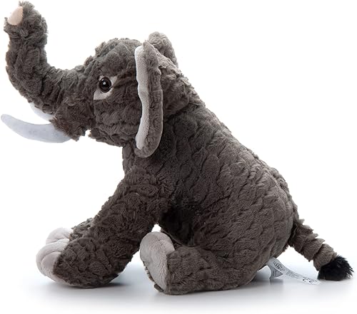 Miniatura 6 de The Petting Zoo Elefante de peluche, regalos para niños, animales salvajes del zoológico Onez, juguete de peluche de elefante de 12 pulgadas