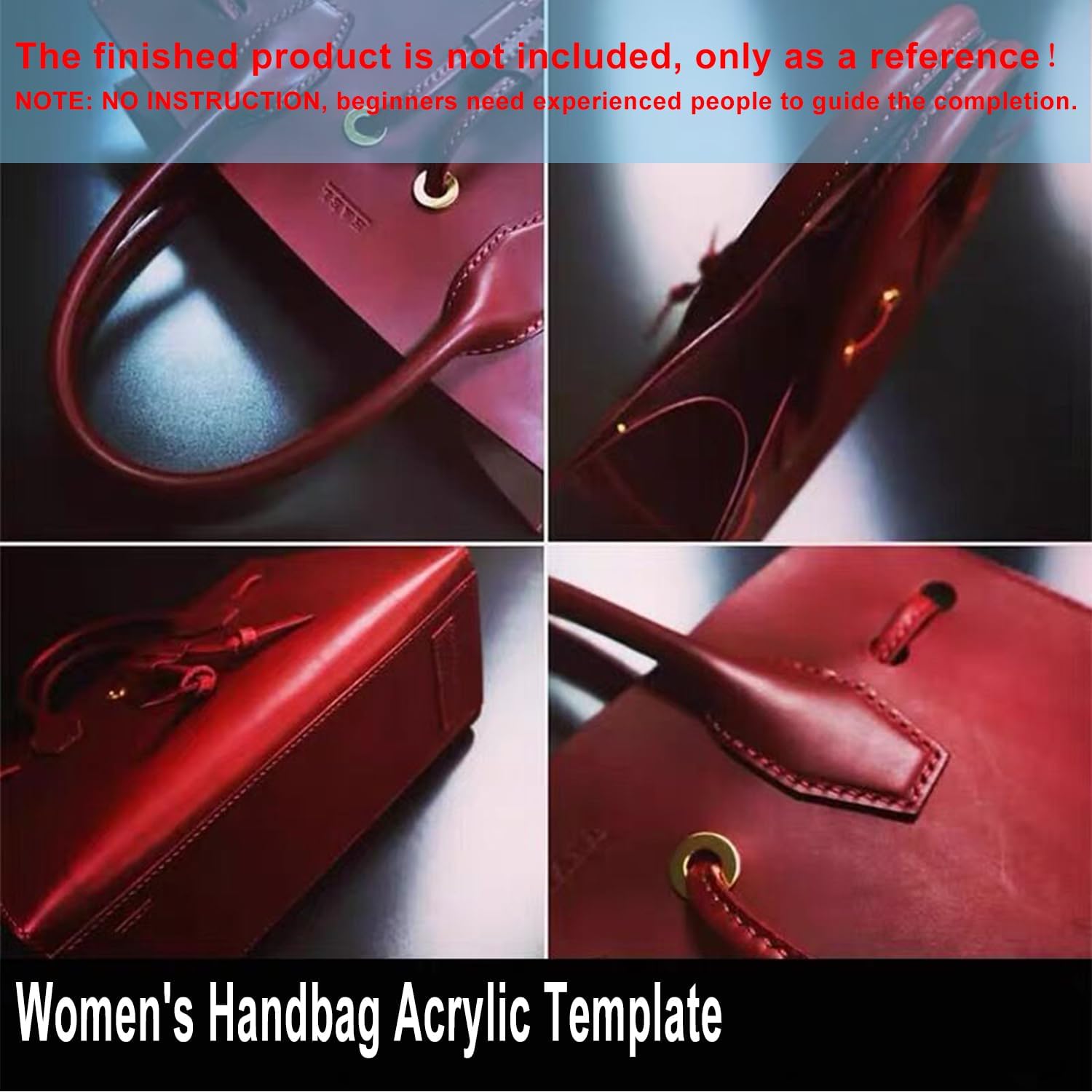 RIVEENY Handbag Acrylic Template for Women's, Leather Pattern Acrylic Leather Tote Bag Commuter Bag (AAB-702)