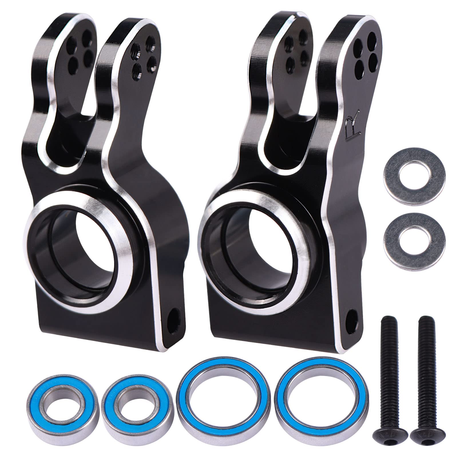 Aluminum Rear Hubs Knuckle Carriers w/Ball Bearings for 6S 1/8 Typhon 1/7 Felony Infraction Limitless 6S BLX RC Buggy Car (Black)