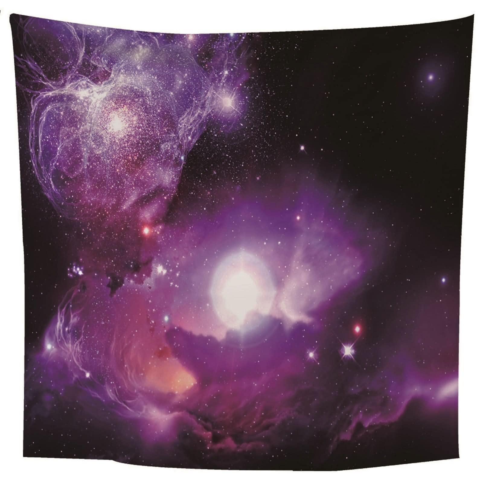 Tapices Navideños, Decoración Pared Rustico Clound del Universo Estrellado Poliéster Púrpura 150x130CM