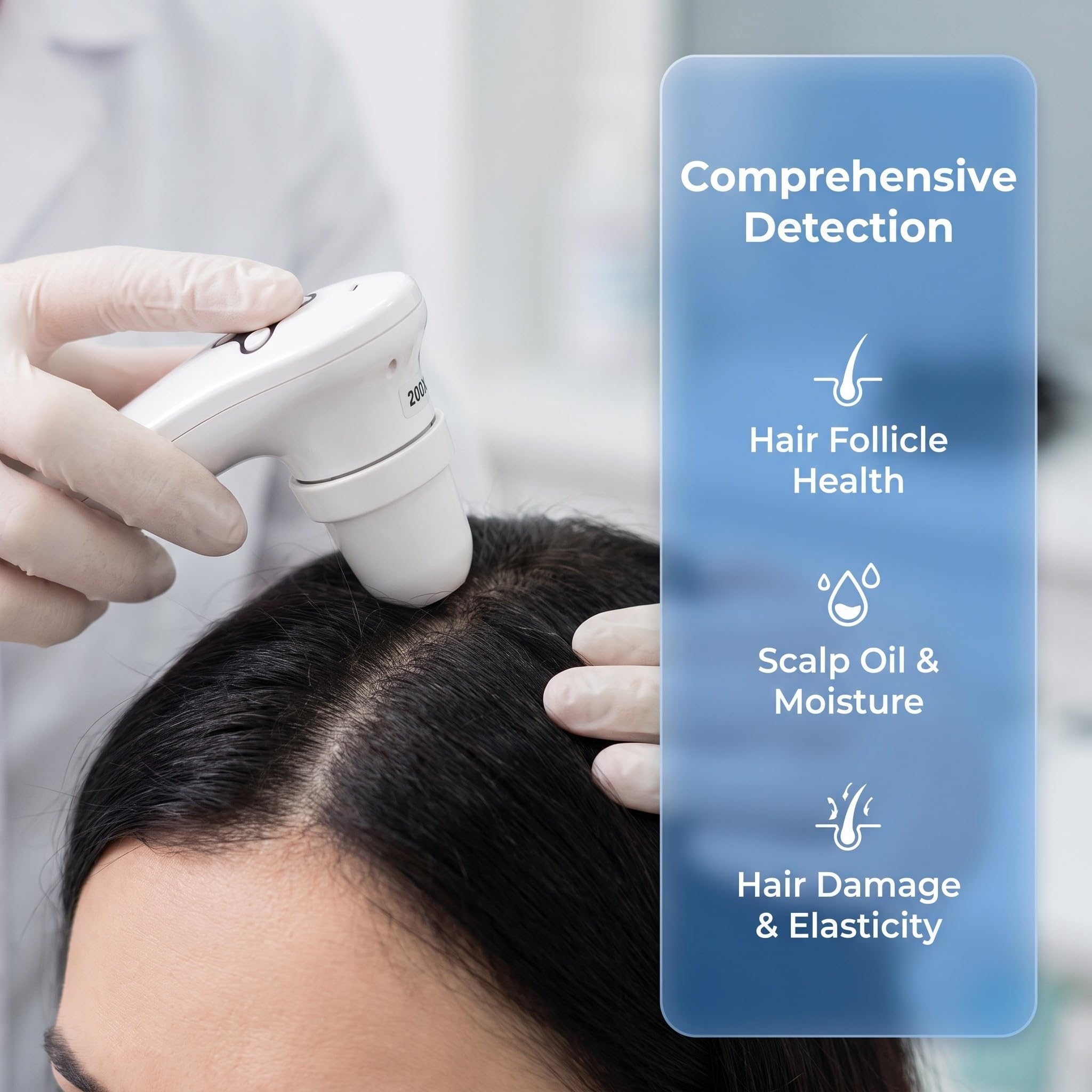 Haut- Und Haaranalysegerät – 50-Fache/200-Fache Vergrößerung | 10-Zoll-HD-Lcd-Bildschirm,Haaranalysegerät, Gerät Zur Haut- Und Haaranalyse, Analysegerät Für Haut, Haar Und Kopfhaut