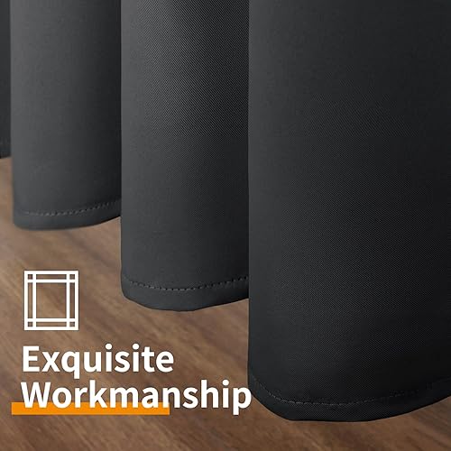 Miniatura 7 de YoungsTex Cortinas opacas cortas de 40 pulgadas de largo, con aislamiento térmico y ojales, cortinas de oscurecimiento de habitación para ventana de