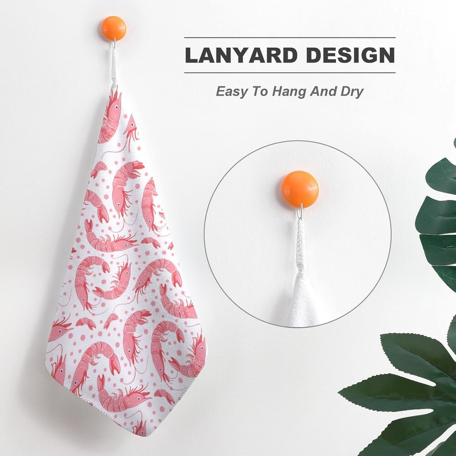 Lobster Hand Towels for Bathroom Kitchen Towels Small Towel Handkerchiefs with Hanging Loop 4PCS