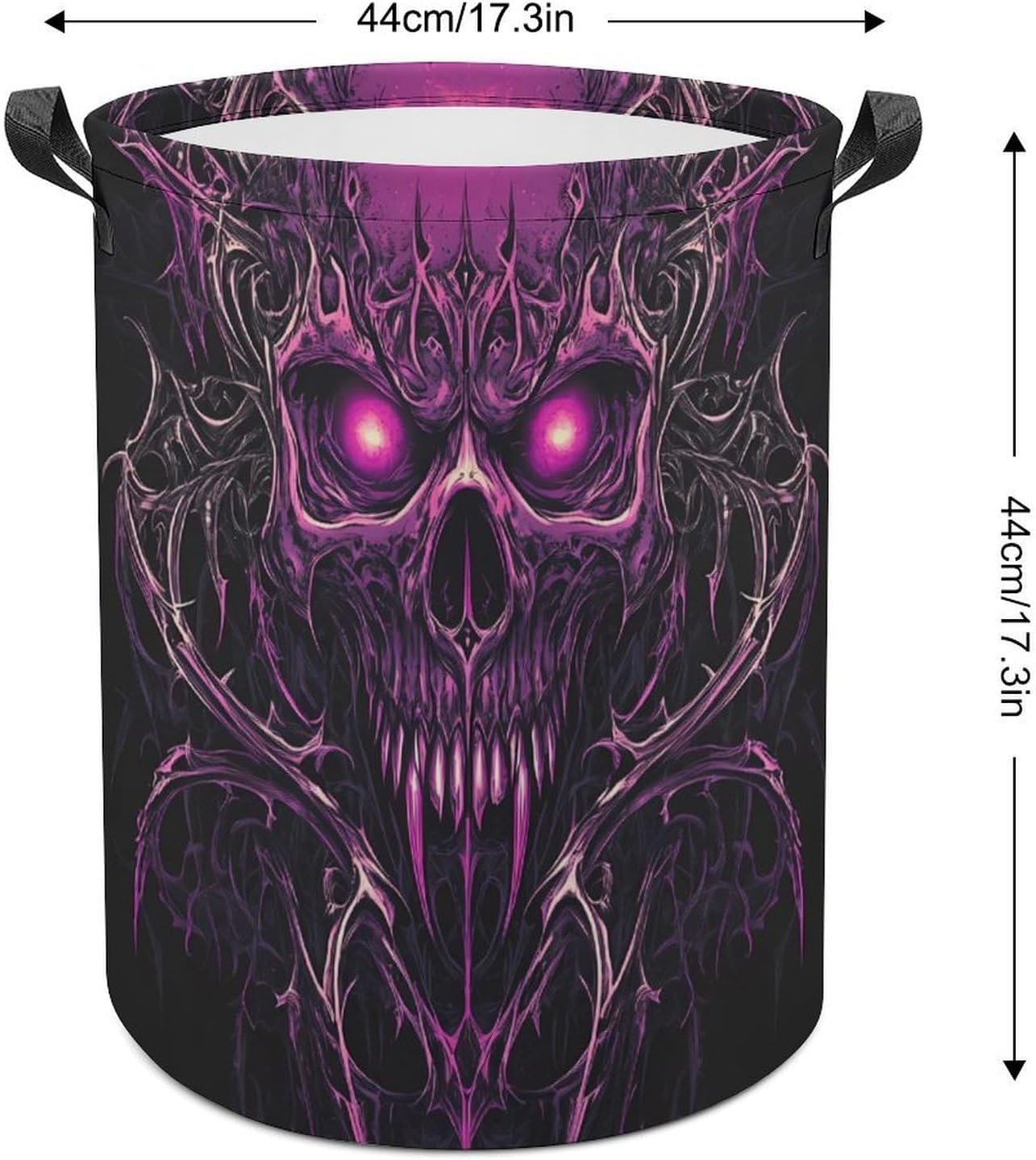 Vampire Skull Head Laundry Hamper Basket for Home Bathroom | clothes storage,handle,large capacity,oxford