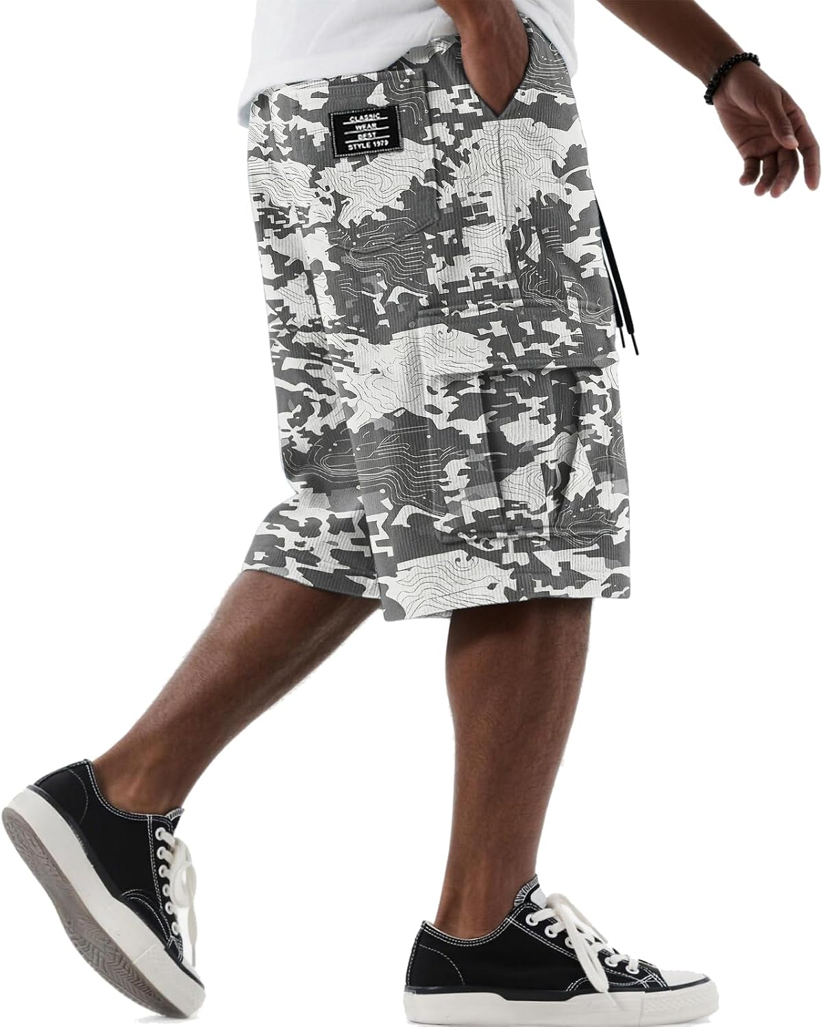 Mens Shorts 2026 Drawstring Hiking Shorts Loose Fit Beach Vacation Trousers Classic Baggy Short Pants with Pockets