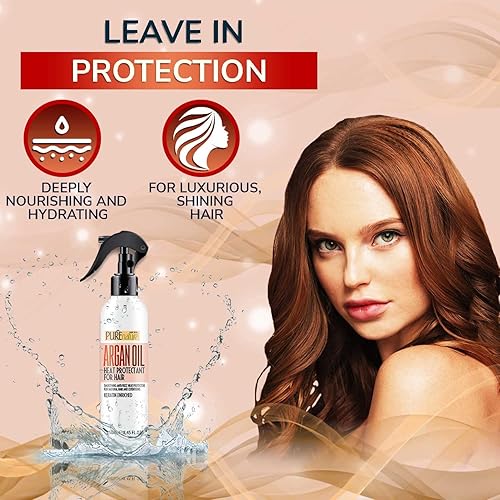 Miniatura 7 de PURE NATURE - Juego de champú y acondicionador de aceite de argán marroquí y spray protector térmico para cabello con queratina
