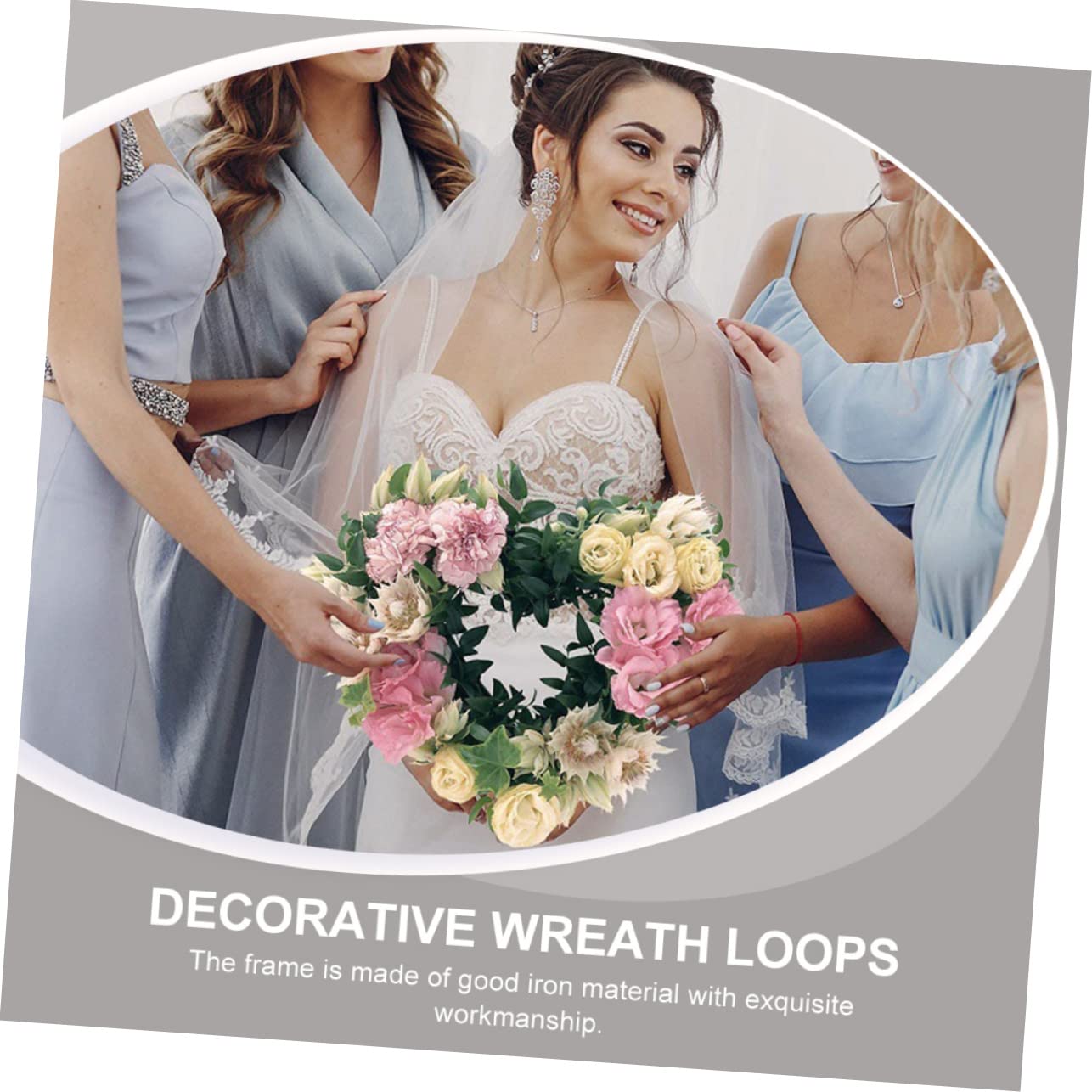 PRETYZOOM 12 STK Kranz Wandbehang Handwerk Girlandenherstellungsring Herz Drahtrahmen Herzring Gastgeschenke Für Hunde DIY Makramee Blumenrahmen Ringe Hochzeit Green Eisen