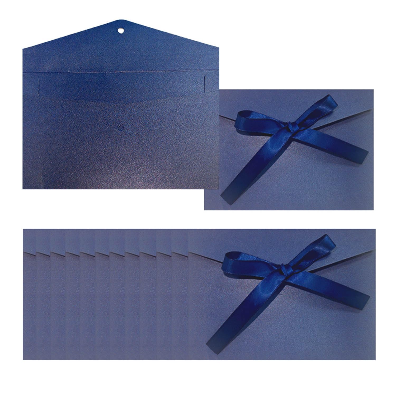 12 sobres de invitación con cintas, tarjeta, 17,3 x 12,2 cm, tarjetas de felicitación, sobres para fiestas y fiestas, cumpleaños, bodas, invitaciones para baby showe (azul)
